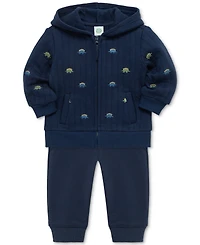 Little Me Baby Zip-Up Dino Hoodie & Pants, 2 Piece Set