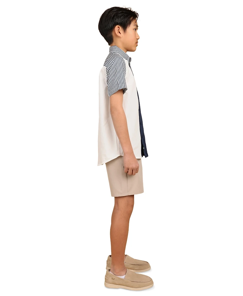 B By Brooks Brothers Big Boys Colorblock Poplin Shirt