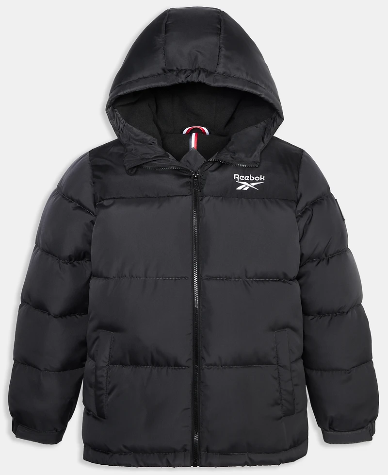 Reebok Big Boys Contrast Yoke Promo Long Sleeve Puffer Jacket