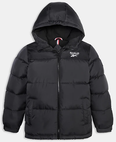 Reebok Big Boys Contrast Yoke Promo Long Sleeve Puffer Jacket