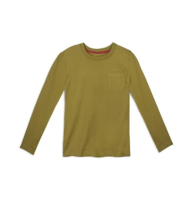 Mightly Kids Fair Trade Organic Cotton Long Sleeve Pocket T-Shirt