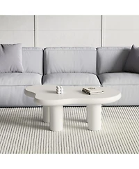 Streamdale Cute Cream Coffee Table (46") with 4 Legs for Living Room