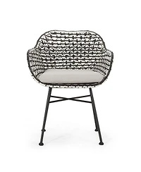 Streamdale Modern Woven Club Chair Minimalist Elegance For Outdoor Spaces