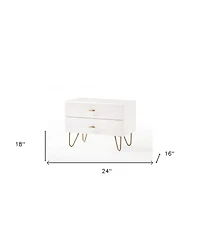 Contemporary Nightstand with Two Drawers for Bedroom Storage and Bedside Use
