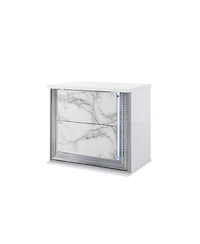 2-Drawer Lighted Nightstand – Modern Bedside Table with Led Lights and Storage