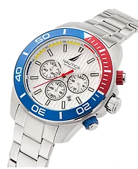 Nautica Men's Chronograph Silver-Tone Stainless Steel Watch Set, 48mm