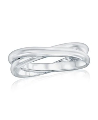 Sterling Silver Polished X Design Ring