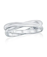 Sterling Silver Polished X Design Ring