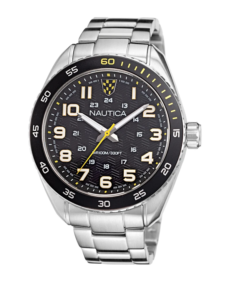 Nautica Men's Analog Silver-Tone Stainless Steel Watch Set, 46mm