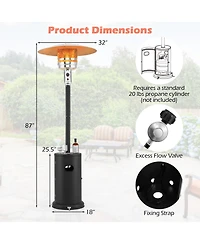 50000 Btu Propane Patio Heater with Round Table Design