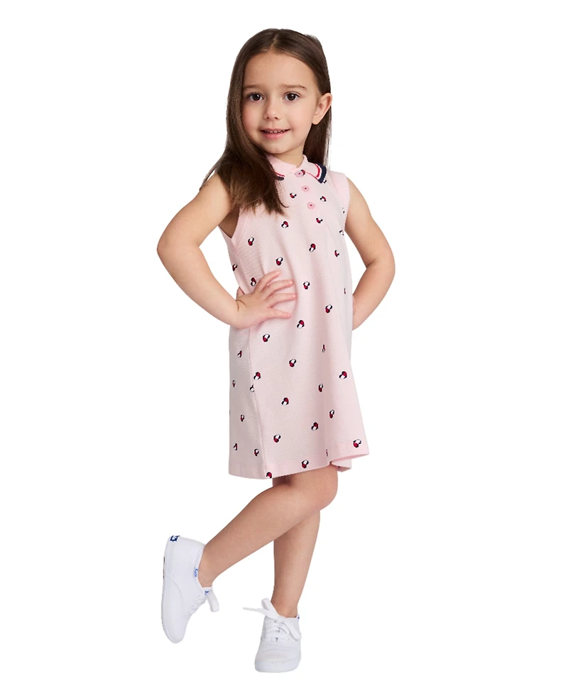 Tommy Hilfiger Toddler and Little Girls Icon Print Sleeveless Polo Dress