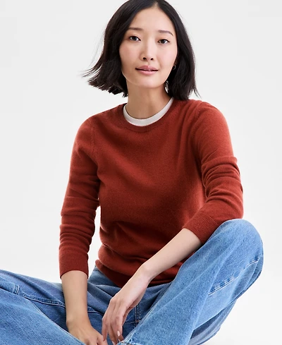 Charter Club Women's Long-Sleeve 100% Cashmere Crewneck Sweater, Macy's Exclusive