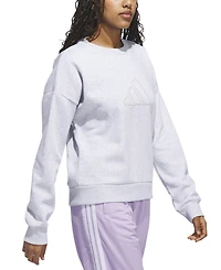 adidas Women's Faux-Pearl Logo Crewneck Sweatshirt