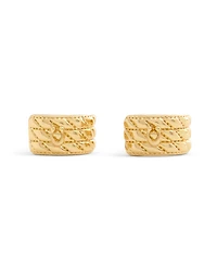 Coach Signature Quilted Heart Huggie Earrings