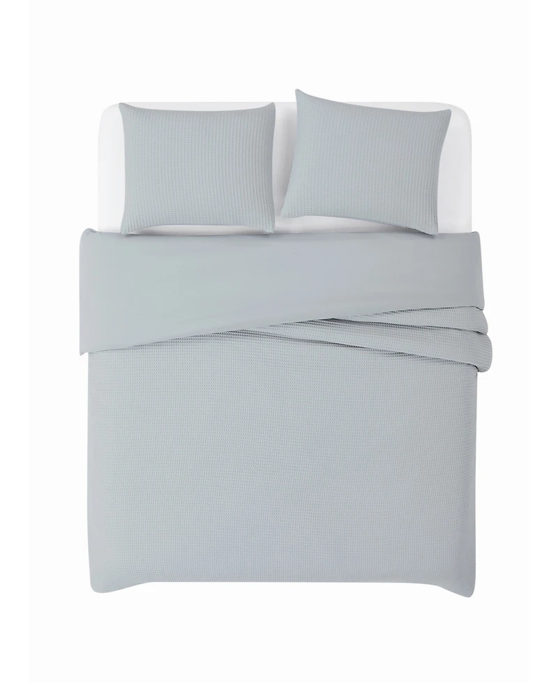 Cannon Heritage Cotton Waffle 3-Pc. Duvet Cover Set, King