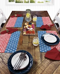 CounterArt Old Glory Gingham Premier Fabric Placemats, Set of 4