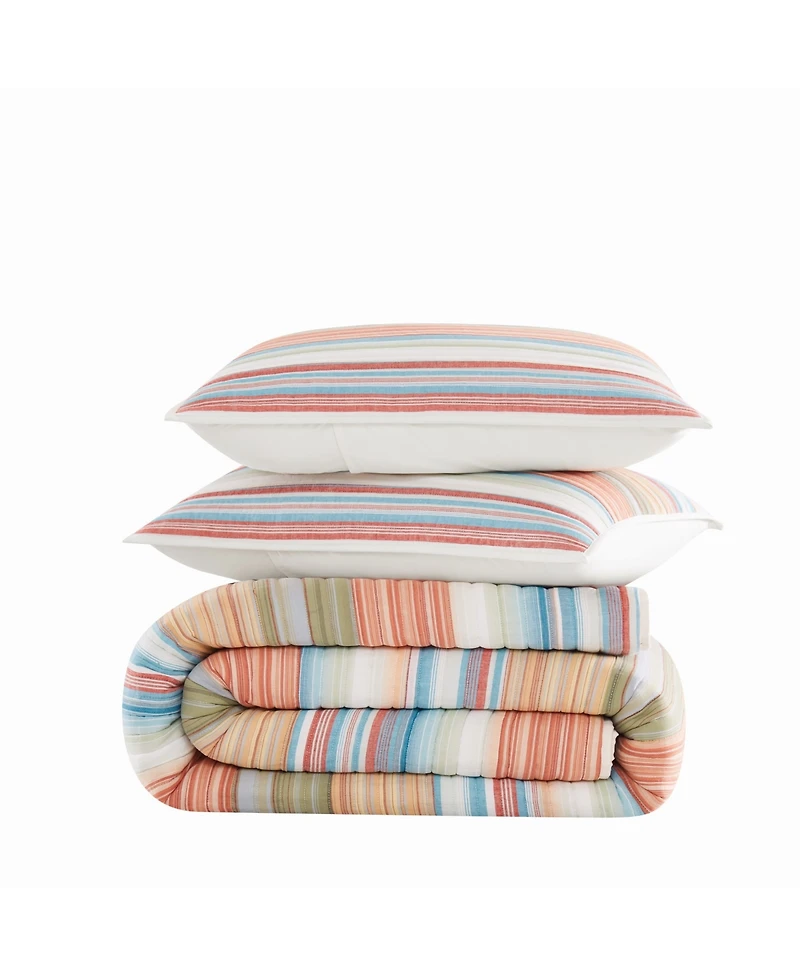 Oceanfront Resort Palm Beach Yarn Dye Stripe 3-Pc. Quilt Set