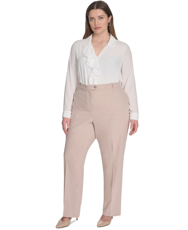 Calvin Klein Plus High-Rise Wide-Leg Pants