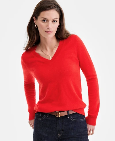 Charter Club 100% Cashmere Women's V-Neck Long-Sleeve Sweater, Macy's Exclusive