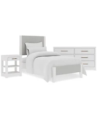 Catriona 3pc Bedroom Set (Twin Upholstered Bed, Dresser & Open Nightstand), Created for Macy's