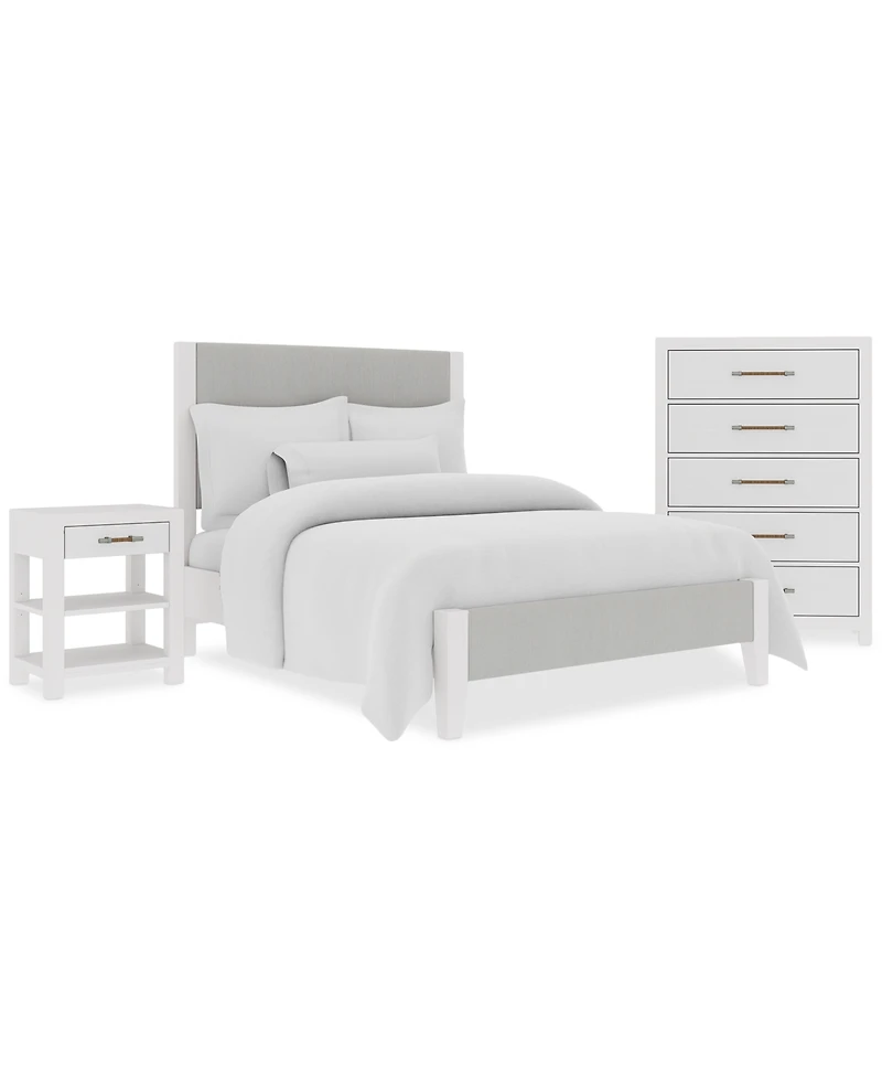 Catriona 3pc Bedroom Set (Full Upholstered Bed, Chest & Open Nightstand), Created for Macy's
