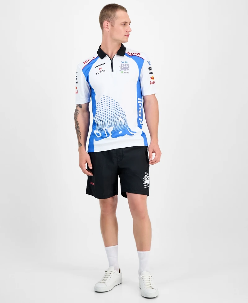 Hugo by Boss Men's Short Sleeve Sponsor Logos Graphic Polo Shirt