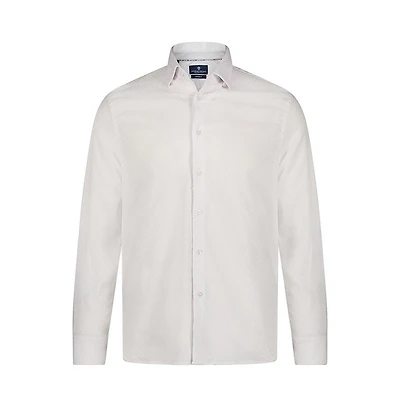 Luchiano Visconti Men's White with ZigZag Print shirt