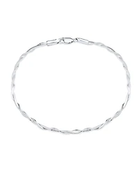 Bling Jewelry Simple Interlocking Double Box Chain Anklet Ankle Bracelet Sterling Silver 9 Inch