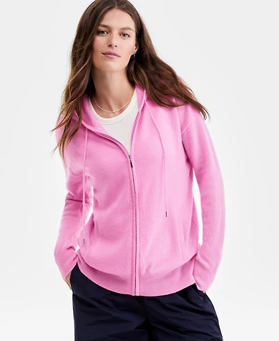 Charter Club Women's 100% Cashmere Zip Hoodie, Macy's Exclusive