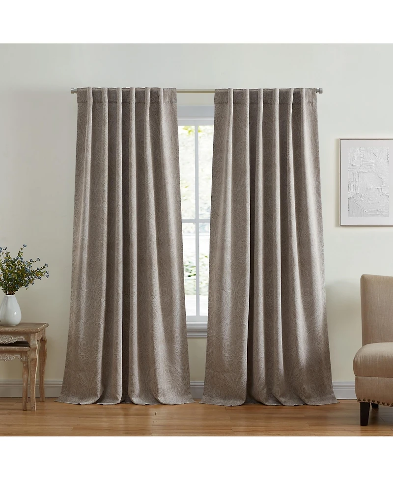 Elrene Home Fashions Vittoria Paisley Printed Blackout Curtain Panel