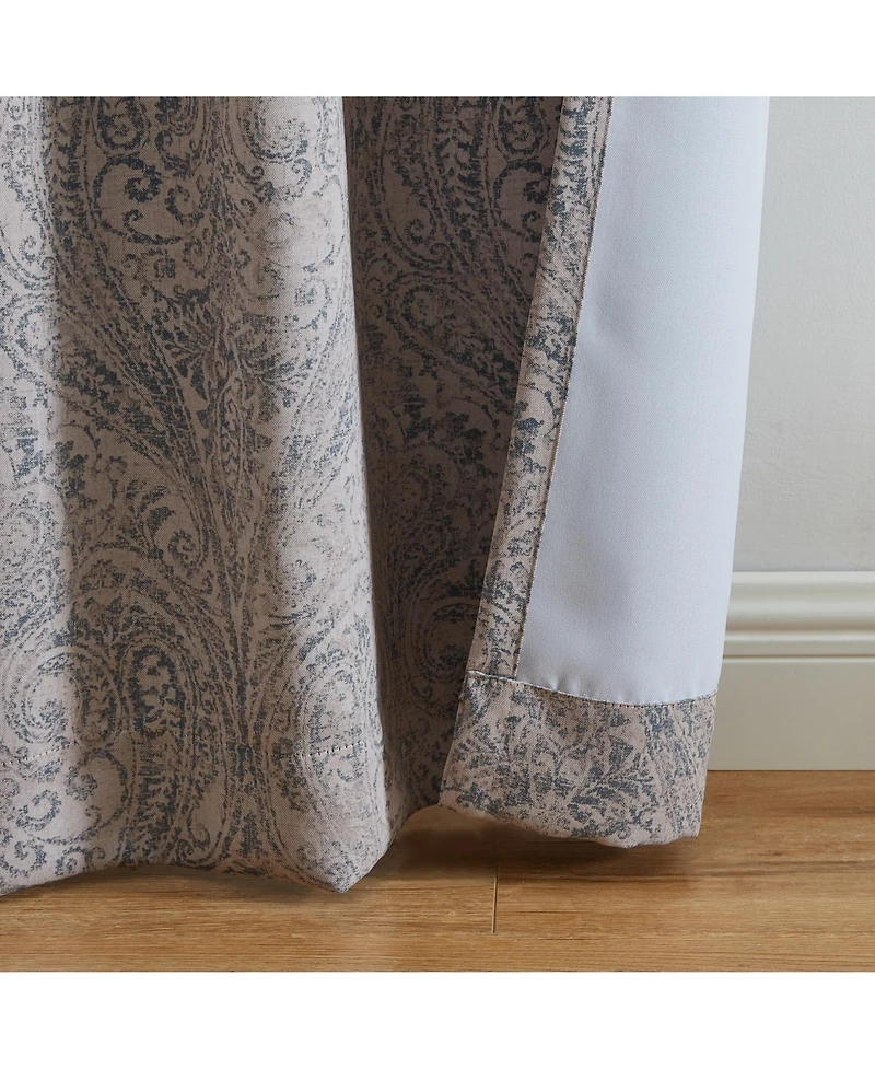 Elrene Home Fashions Vittoria Paisley Printed Blackout Curtain Panel