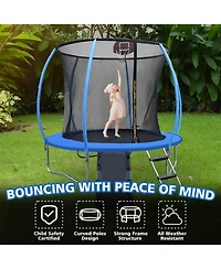 Streamdale 12' Pumpkin Trampoline with Slide and Enclosure