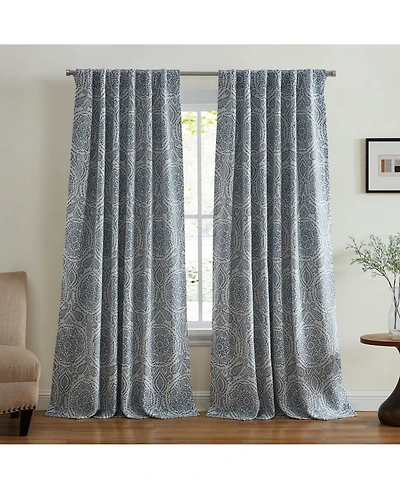 Elrene Home Fashions Giovanni Medallion Linen Blend Window Curtain Panel