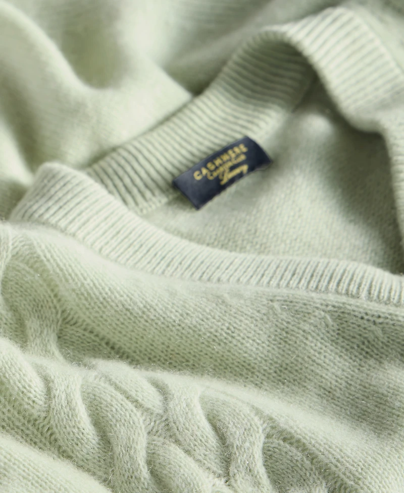 Charter Club Women's 100% Cashmere Placed Cable-Knit V-Neck Sweater, Macy's Exclusive