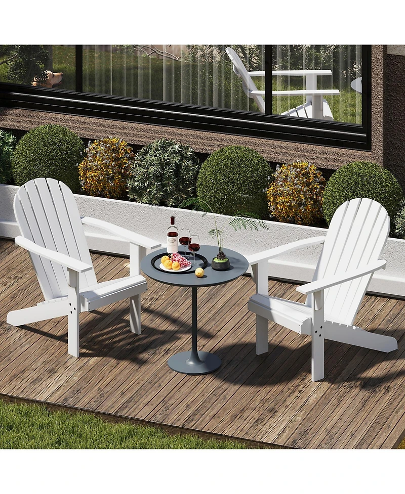 Acacia Wood Lounge Patio Adirondack Chair with Inclined Seat