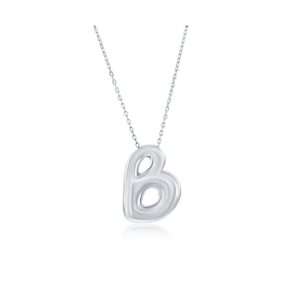 Sterling Silver, Bubble Initial Necklace