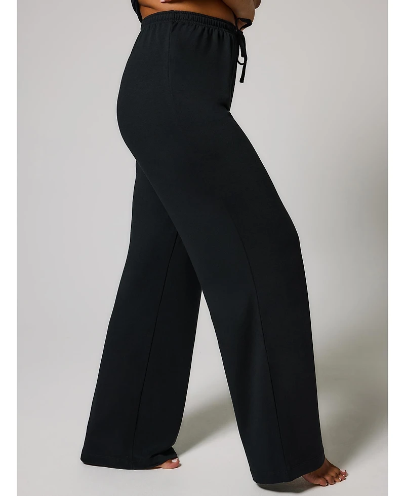 Lovall Women's Soft Touch Wide Leg Lounge Set
