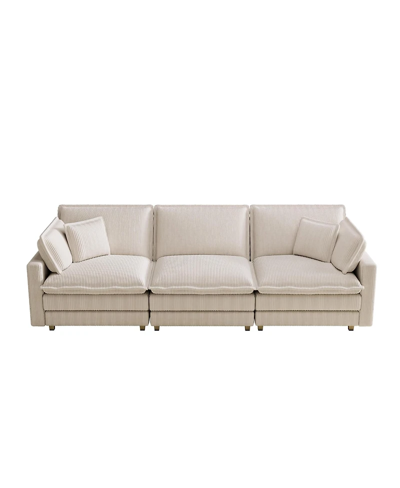 Streamdale Beige Modular Sectional Sofa with Pillows for Living Room and Bedroom