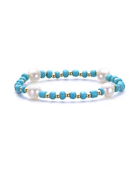 GiGiGirl 14K Gold Plating with Colored Beads Plated Accents Bracelet
