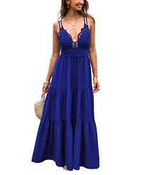 Cupshe Women's Romantic Stroll Blue Maxi Beach Dress