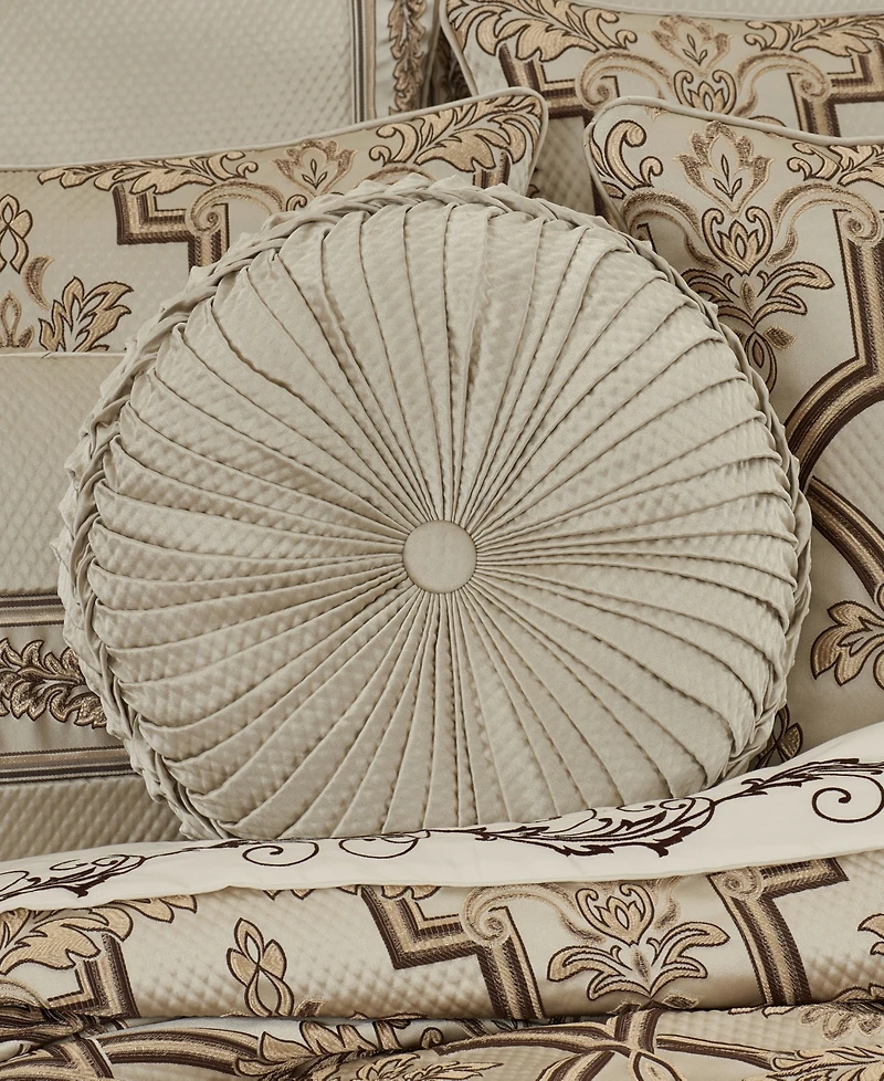 J Queen New York Gold Coast Tufted Decorative Pillow, 15" Round