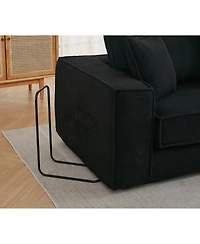 Streamdale Black Lamb Velvet Folding Sleeper Sofa Bed