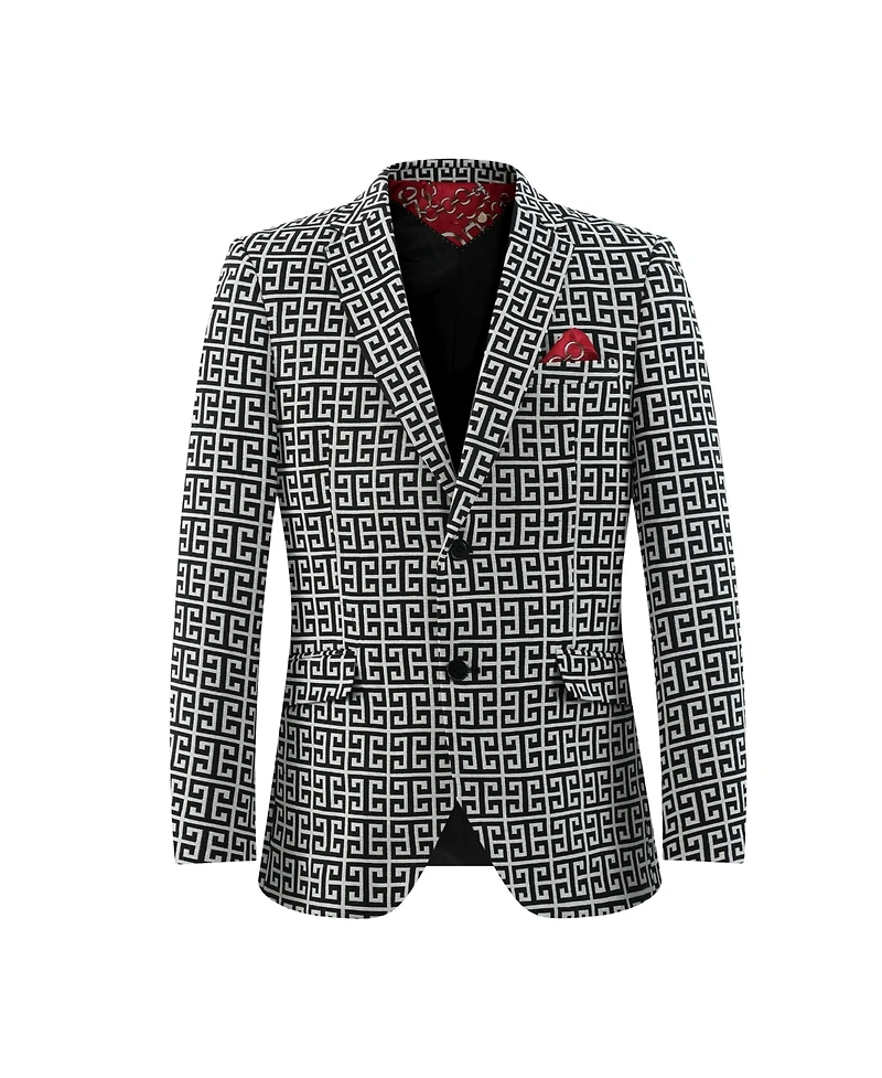 Elie Balleh Boys Black Slim Fit Logo Blazer