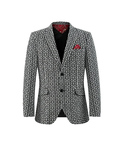 Elie Balleh Boys Black Slim Fit Logo Blazer