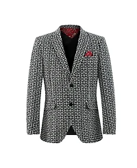 Elie Balleh Boys Black Slim Fit Logo Blazer