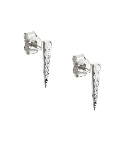 Spero London Long Pave Dagger Stud Earrings