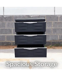Heavy-Duty Plastic 3-Drawer Storage Cabinet Organizer - 29.5"