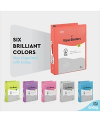 Enday 3-Ring Binder with Clear View Cover and 2 Inside Pockets – Heavy Duty Durable for School Supplies, Office Organization