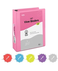 Enday 3-Ring Binder with Clear View Cover and 2 Inside Pockets – Heavy Duty Durable for School Supplies, Office Organization
