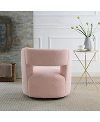 Streamdale Furniture Teddy Fabric Swivel Barrel Chair, Comfy for Living Room and Bedroom